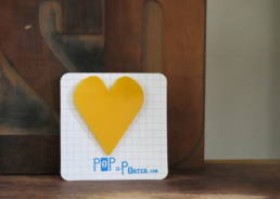 Coeur jaune de la marque Pop a Porter chez Chromosome A